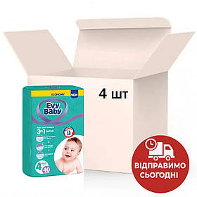 Підгузки дитячі Evy Baby Еві Бебі Maxi максі Jumbo 4 ( 7-18 кг), 160 шт(4*40шт)