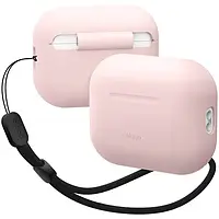 Чехол для наушников Elago Silicone Basic Case with Nylon Lanyard for Airpods Pro 2nd Gen Light Pink с ремешком