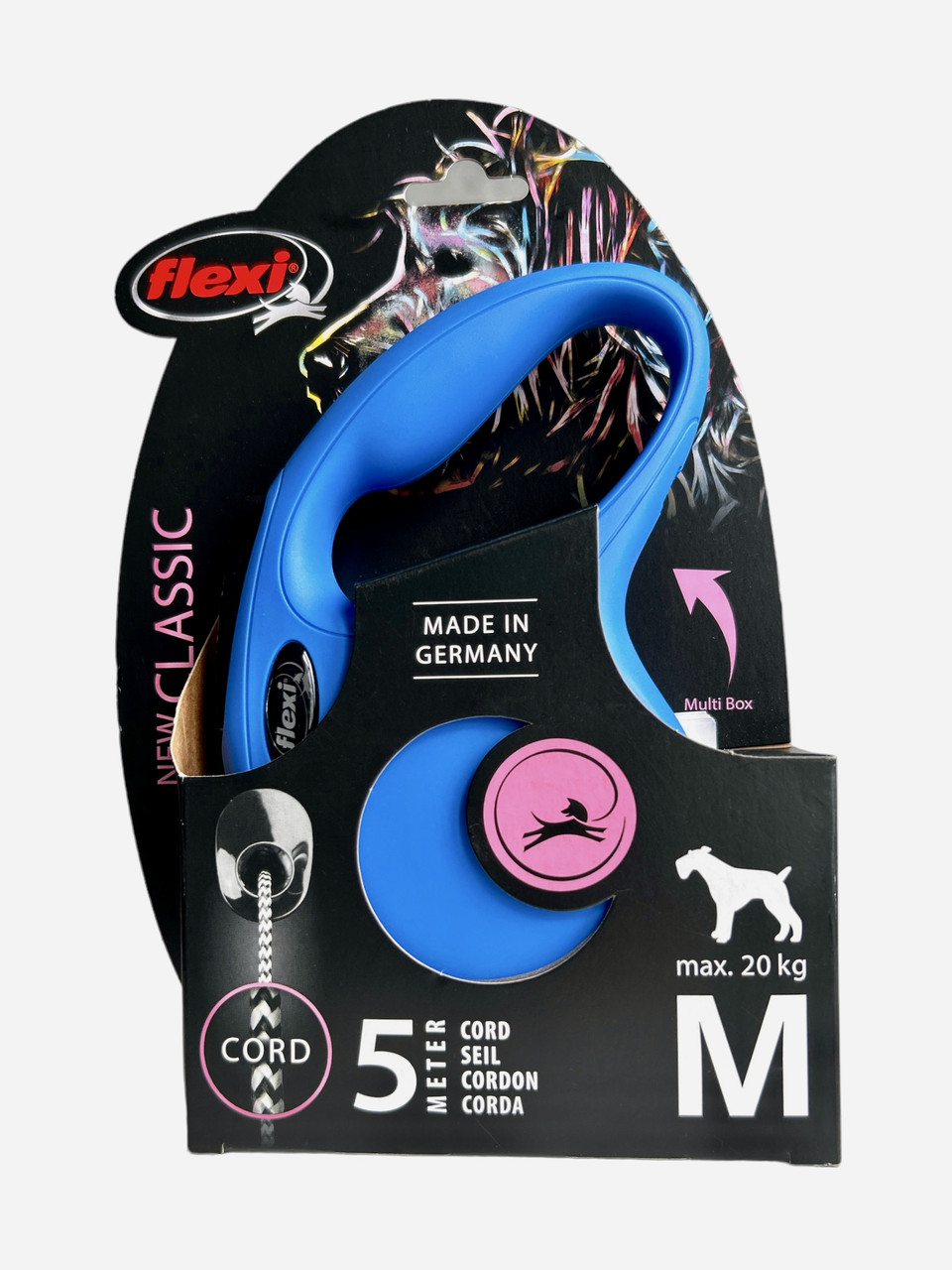 Повідець-рулетка Flexi для собак New Classic трос синя розмір M 5 м/ 20 кг, фото 1