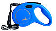 Повідець-рулетка Flexi для собак New Classic трос синя розмір M 5 м/ 20 кг, фото 4