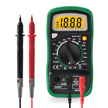 Мультиметр цифровий MZ MAS830L з підсвічуванням екрану / Автоматичний тестер напруги / Вольтметр амперметр