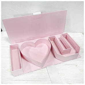 Коробка футляр з буквами "I ❤️ U" 48*21*6 см рожева