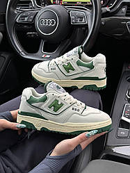 Жіночі кросівки New Balance 550 Green White Summer (Біло-зелені) ВзуттяНью Беланс 550 повсякденні шкіра демісезон