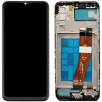 Дисплей Samsung A035G Black А03 2022 (GH81-21626A) сервисный оригинал в сборе с рамкой (версия EU) (163 x 72