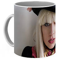Кружка Lady Gaga Леди Гага в черной шляпке LG 02.04 "Lv"