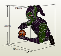 PaperKhan Конструктор із картону Green Goblin Wall papercraft 3D полігональна фігура розвиваючий подарунок