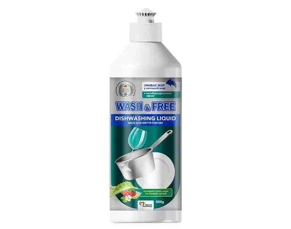 Засіб для миття посуду Wash&Free Алое+суниця 500 г