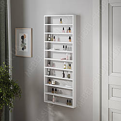 Навісна полиця для косметики на 10 відділень Полиця настінна для манікюру Поличка для гель-лаків на стіну з ДСП