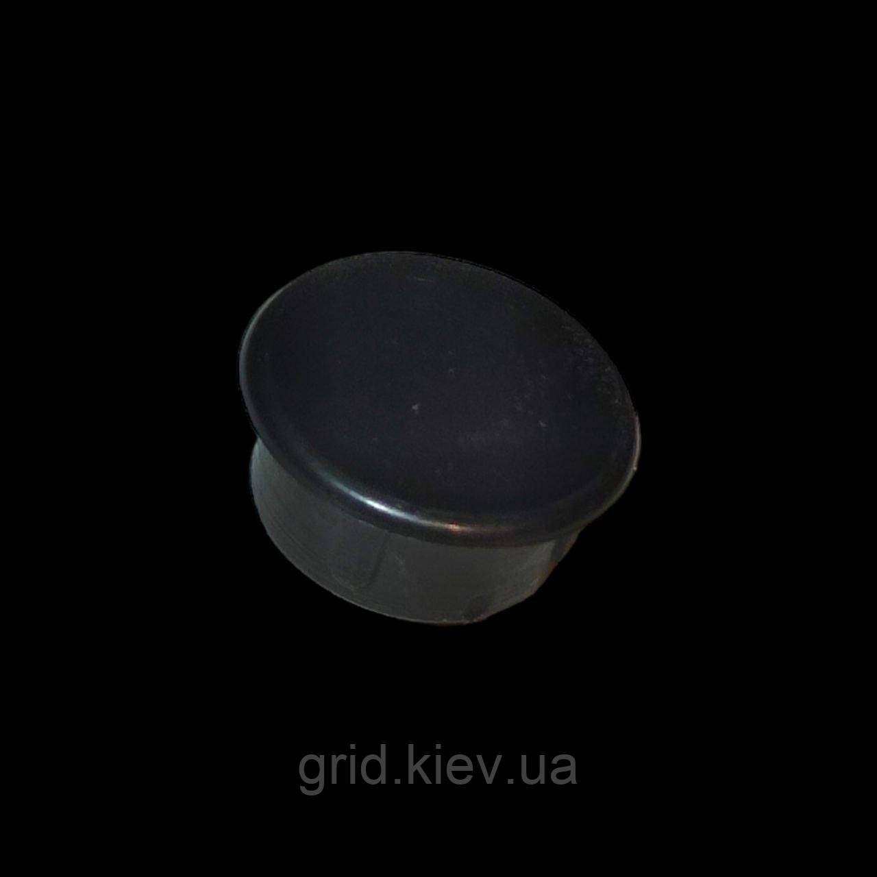 Заглушка d-14 для отворів кругла чорна внутрішній розмір діаметр 14 мм меблева