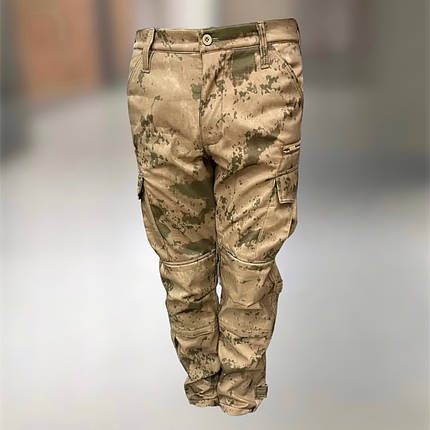 Штани тактичні софтшелл з флісом Combat, розмір XL, колір Жандарм, утеплені штани для військових, фото 1