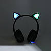 Навушники накладні з котячими вушками, бездротові, Bluetooth, B39M, Чорні / Дитячі навушники з підсвіткою, фото 9