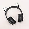 Навушники накладні з котячими вушками, бездротові, Bluetooth, B39M, Чорні / Дитячі навушники з підсвіткою, фото 2