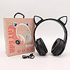 Навушники накладні з котячими вушками, бездротові, Bluetooth, B39M, Чорні / Дитячі навушники з підсвіткою, фото 10