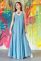 Льняное женское платье VIL'NI Гринсборо голубой