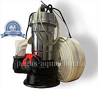 Фекальний насос КЕНЛЕ SWP 2,6 кВт з подрібнювачем +20м шлангу + ГАЙКИ, трос, зажими, хомут, рукавиці (комплект)