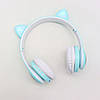 Бездротові навушники Bluetooth з вушками VZV-23M на 400 mah, Блакитні / Дитячі накладні навушники з підсвічуванням, фото 6
