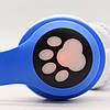 Бездротові навушники Bluetooth з вушками VZV-23M на 400 mah, Сині / Дитячі накладні навушники з підсвічуванням, фото 7