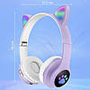 Бездротові Bluetooth-навушники VZV-23M на 400 mah з вушками, Зелені / Бузкові навушники з підсвіткою, фото 5