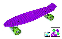 Скейт "Penny Board". Фіолетовий колір. Блискучі колеса.