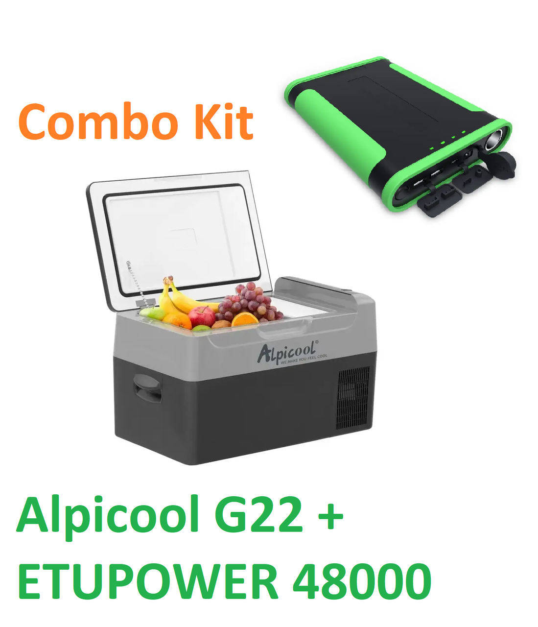 Компресорний автохолодильник Alpicool G22 (22 літра) + Батарея ETUPOWER 48000, автономний автохолодильник