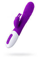 Вібратор з кліторальним стимулятором JOS Taty з пульсуючими кульками, силикон, фіолетовий, 21,5 см, фото 2