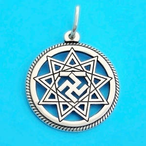 Чертог Вепра срібний слов'янський оберіг - підвіска зі срібла 925 проби (⌀25 мм, 4.2 г)