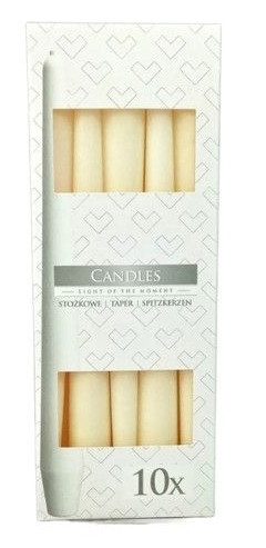 Свічка столова конусна кремова 24,5 см CANDLES BISPOL (Польща) 10шт