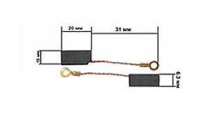 Щітки для електроінструменту 6,3*10*20 KOSA