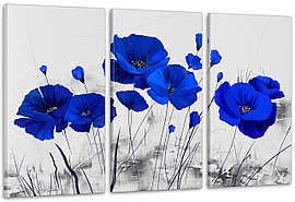 Модульна картина Сині Маки Аrt-139_3А