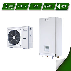 Тепловий насос MIDEA MWTA-V10W/D2N8-B (MHA-V10)/ MWTB-A100/CD30GN8-B (HB-A100) серія ARCTIC 2022 НАСТІННИЙ ГІДРОМОДУЛЬ БЕЗ БАКУ