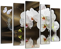 Модульна картина у вітальню / спальню Абстракція Квіти Орхідеї Art-389_5 ( 80х118см )
