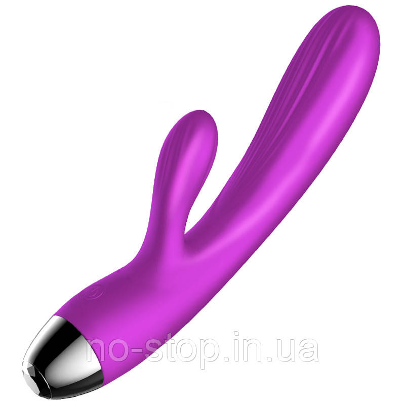 Вібратор  - Silicone Вібратор  and Pulsator Purple USB 7+7 Function / Heating, фото 1