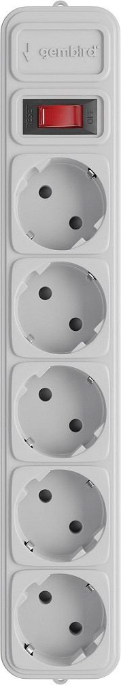 Фільтр-подовжувач мережевий Gembird 10 м 5 розеток gray (SPG5-G-10MG), фото 1