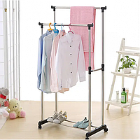 Стойка для одежды Double-Pole Clothes-horse Телескопическая вешалка стойка для одежды