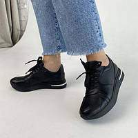 Черные женские кроссовки кожаные на каждый день размер 36-41