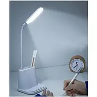 Настольная лампа USB с держателем для телефона multifunctional DESK LAMP встроенный аккумулятором Белая