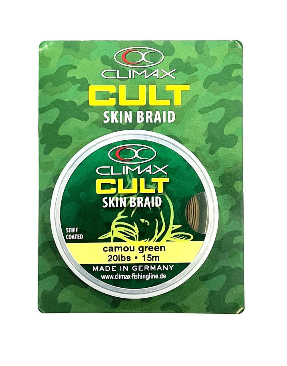 Повідковий матеріал в обплетенні Climax CULT Skin Braid 20lb 15,0м (camou green, камуфляж зелений)