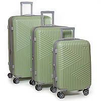 Набор чемоданов 3 шт ABS-пластик 802 green