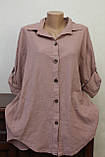 Блузка жіноча льон гудзики, фото 4
