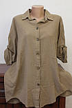 Блузка жіноча льон гудзики, фото 5