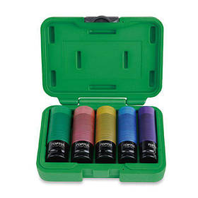 Набір головок для литих дисків 1/2" 15-22мм 5шт TOPTUL GDAI0503