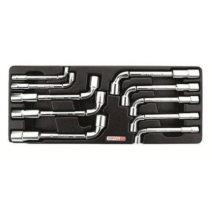 Набір торцевих ключів 8-19 мм 10 шт Г-подібний у ложементі TOPTUL GAAT1002, фото 1