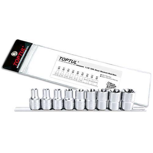 Набір головок 1/2" E10-E24 9ед TORX на планці TOPTUL GAAG0901