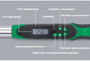Динамометричний ключ 1/2" 10-200Нм двосторонньої дії моментний TOPTUL DT-200I4, фото 4