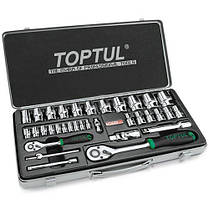 Набір головок із тріскачкою TOPTUL 1/4" 1/2" 34ед. GCAD3401, фото 3
