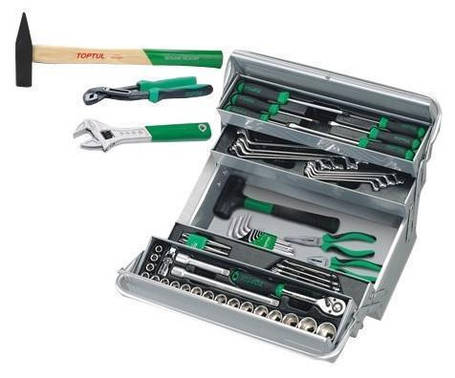 Набір інструментів 65 од 1/2" переносний ящик з інструментом 5 секцій TOPTUL GCAZ0003, фото 1