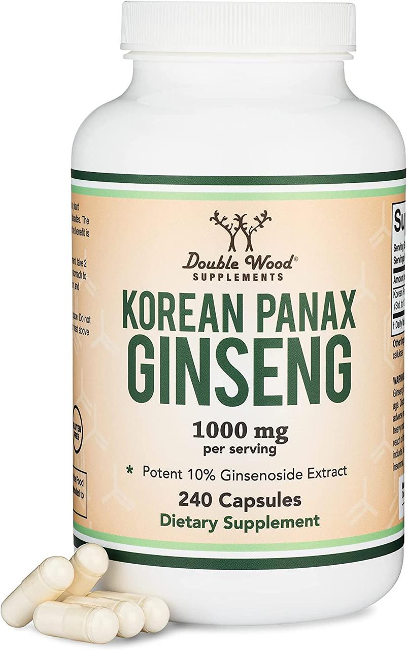 Double Wood Korean Panax Ginseng / Корейський женьшень адаптоген 240 капсул 09/24