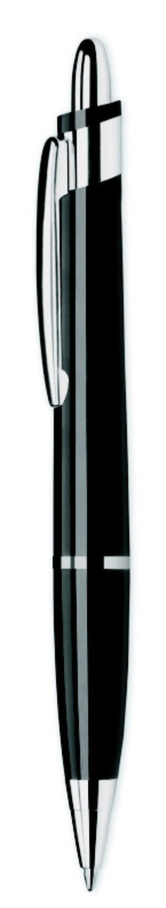Ручка пластикова ARROW. Чорний з сріблястою смугою