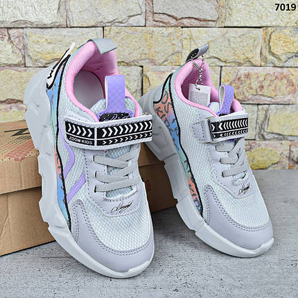 Кросівки дитячі для дівчинки Zoom Kids Туреччина, Сірі кросівки на пінковій підошві, фото 1