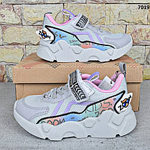 Кросівки дитячі для дівчинки Zoom Kids Туреччина, Сірі кросівки на пінковій підошві, фото 2